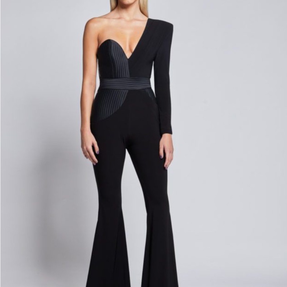 Elegant Zhivago Black One-Shoulder Jumpsuit NWT SZ 4
